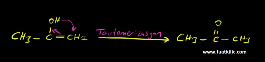 Tautomerleşme nedir, tautomerizasyon, tautomeri ve izomeri arasındaki fark, enol keto tautomerleşmesi